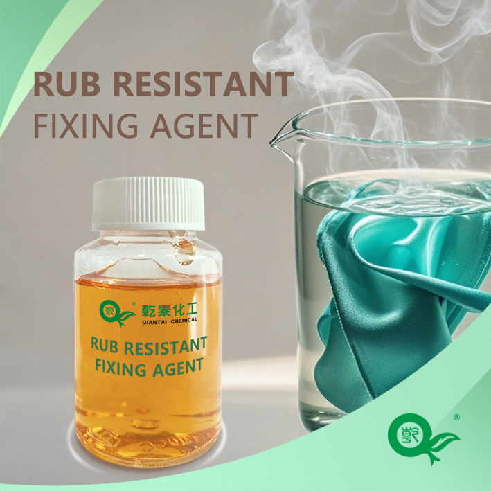 Rub resistant fixing agent / Suitable for fixing colors of any color series / Improve the color fastness when soaked in high-temperature water / Environmentally friendly